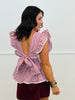 Deep-V Bow Tie Back Peplum Top (Reg & Plus)-2 Colors