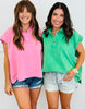 Polo Oversized Cap Sleeve Top (Reg. and Plus) - 2 Colors