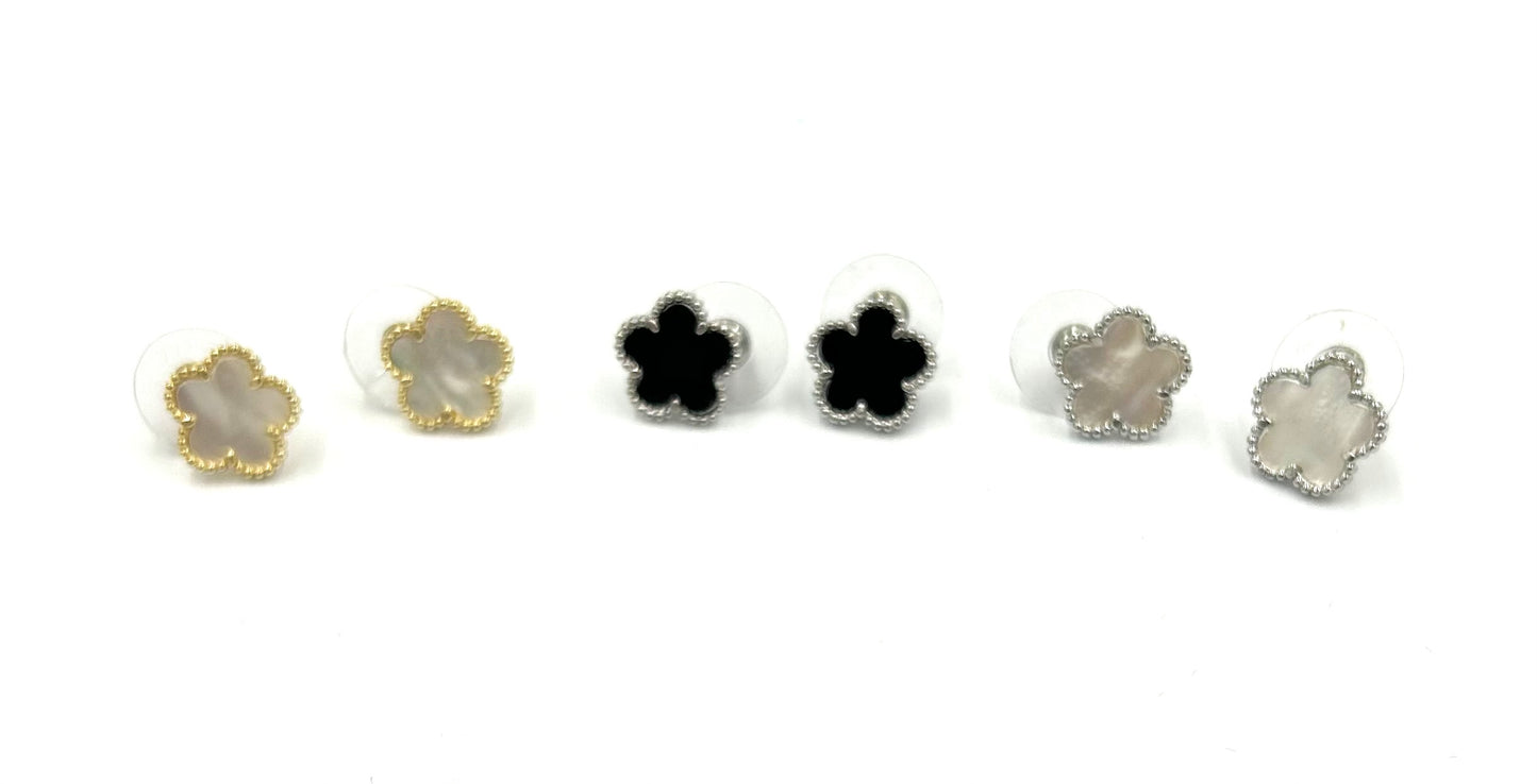 WP - Lucky Flower Stud Earrings - 3 Colors