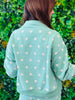 Queen Of Sparkles Dusty Green Polka Dot Logo Sweatshirt (Reg. & Plus)
