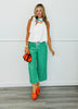 White High Neck Tie Wrap Sleeveless Blouse (Reg.)