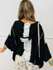 POL Black Ribbed Knit & Lace Hoodie Top (Reg.)