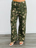 Olive Floral Print Wide Leg Crop Pants (Reg & Plus)