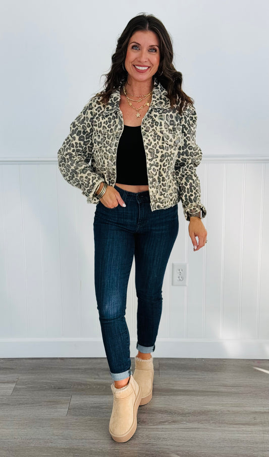 Leopard Denim Jacket (Reg.)