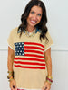 Latte Heritage Flag Graphic Knit Top  (Reg.)