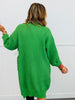Green Longline Open Front Sweater Cardigan (Reg.)