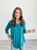 Solid V-Neck Mid Sleeve Top (Reg. & Plus)- 13 Colors