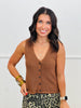 Brown Knit Cardi Vest Top (Reg.)