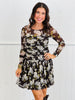 Charcoal Floral Mesh Mini Dress (Reg.)