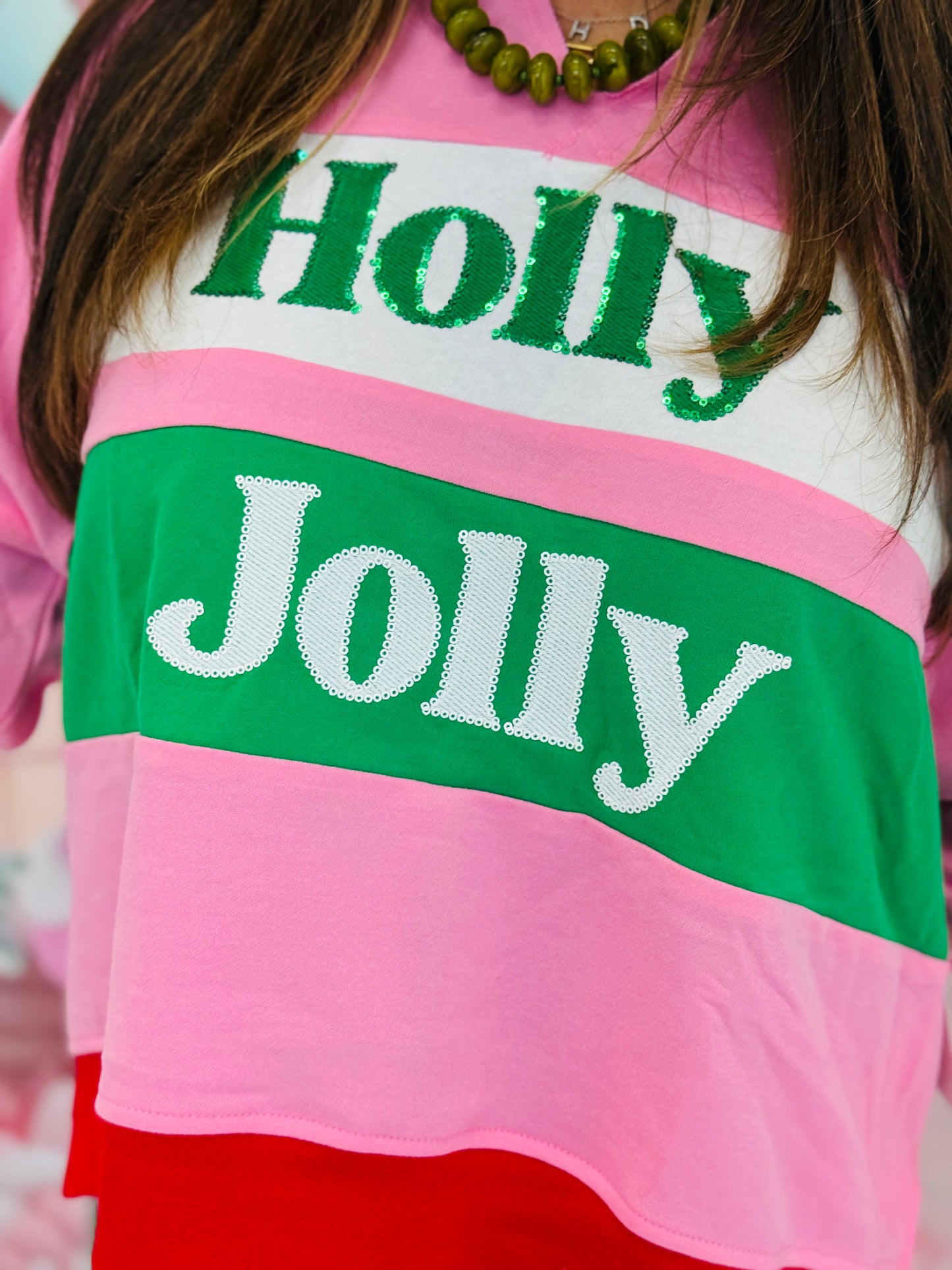 Holly Jolly Color Block Pullover (Reg. and Plus)