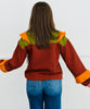 Brown Color Block Quarter Zip Top (Reg.)