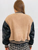 Varsity Color Block Teddy Fur Jacket (Reg.) -2 Colors