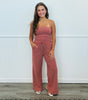 Rust Stripe Strapless Top & Pant Set (Reg.)