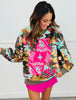 Queen Of Sparkles Mint Sequin Camo Card Logo Sweatshirt (Reg. and Plus)