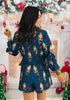 Queen Of Sparkles Denim Nutcracker & Bow Wrap Tie Romper (Reg. & Plus)