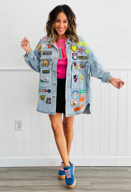 Denim Multi Patch Lightweight Jacket (Reg. & Plus)