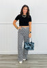 Black Checkered Print Pants (Reg.)