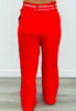 Red Embroidery Accent Wide Leg Pants (Reg.)
