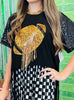 Black Fringe Football Game Day Tee (Reg.)