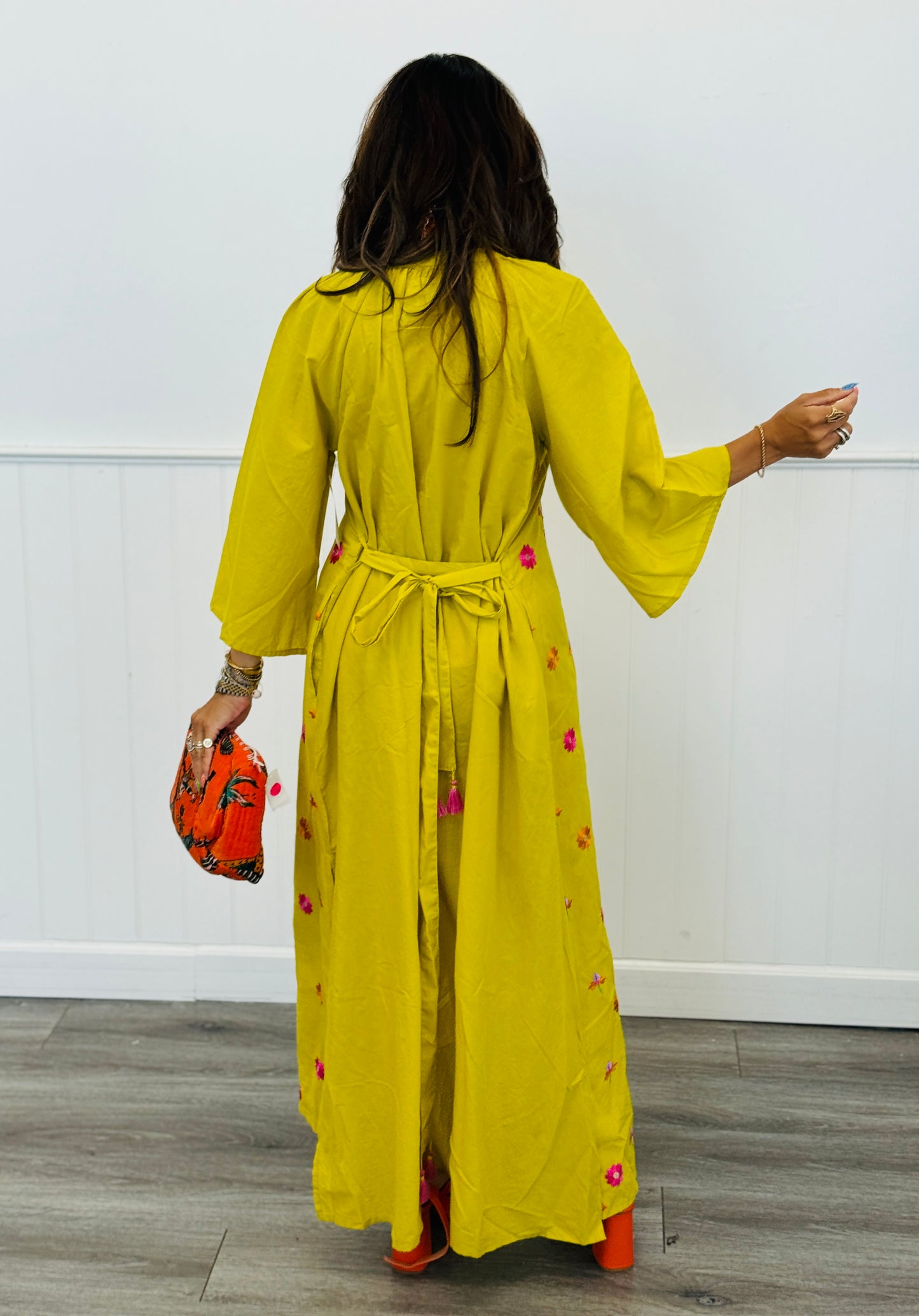 POL Mustard Multi Floral Button Down Maxi Dress (Reg.)