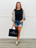 Camo Print Bubble Sleeve Top (Reg.)