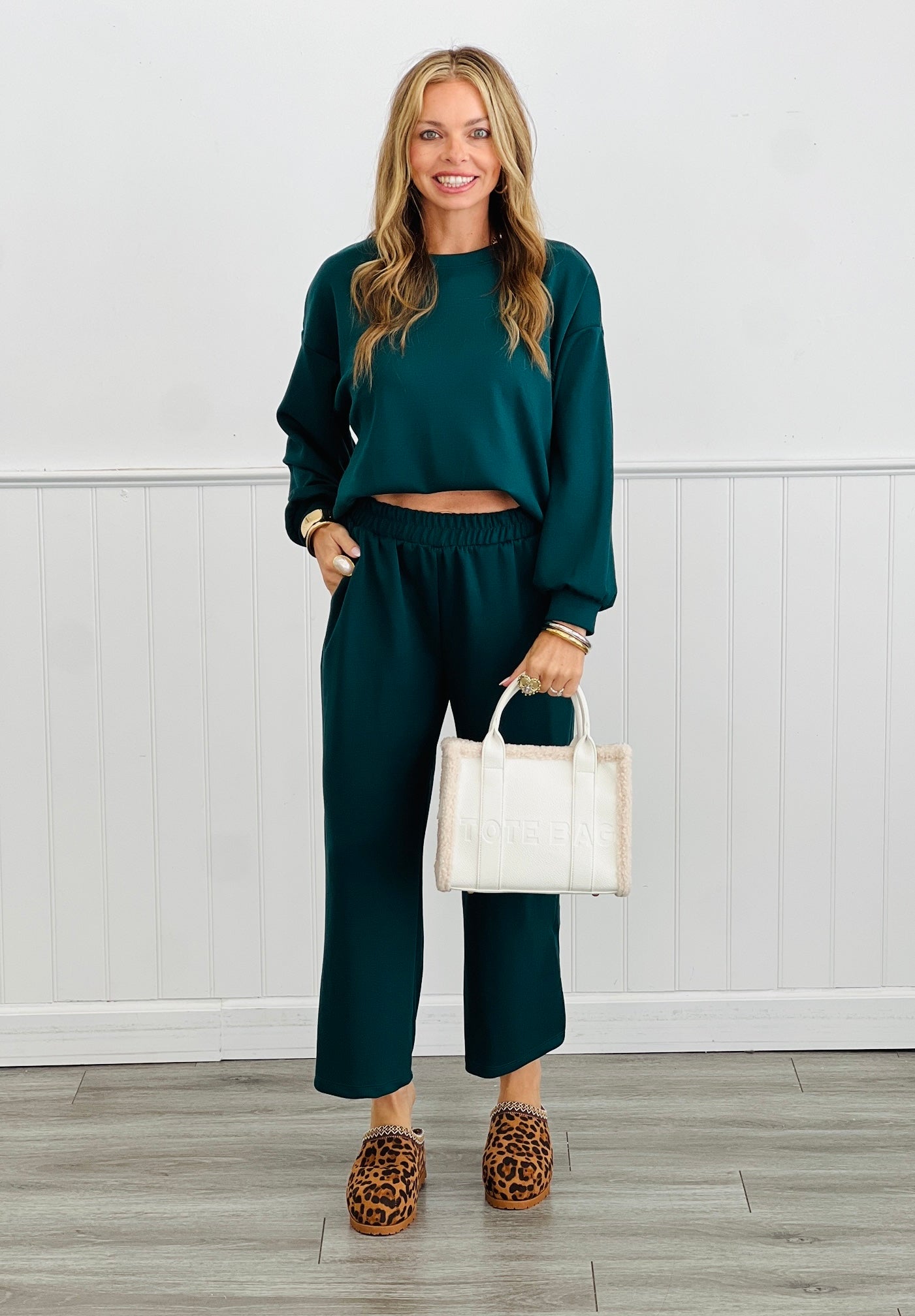 Hunter Green Oversized Pullover Top (Reg. and Plus)