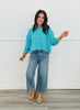 Ribbed Waist Length Sweater Top (Reg.) - 2 Colors