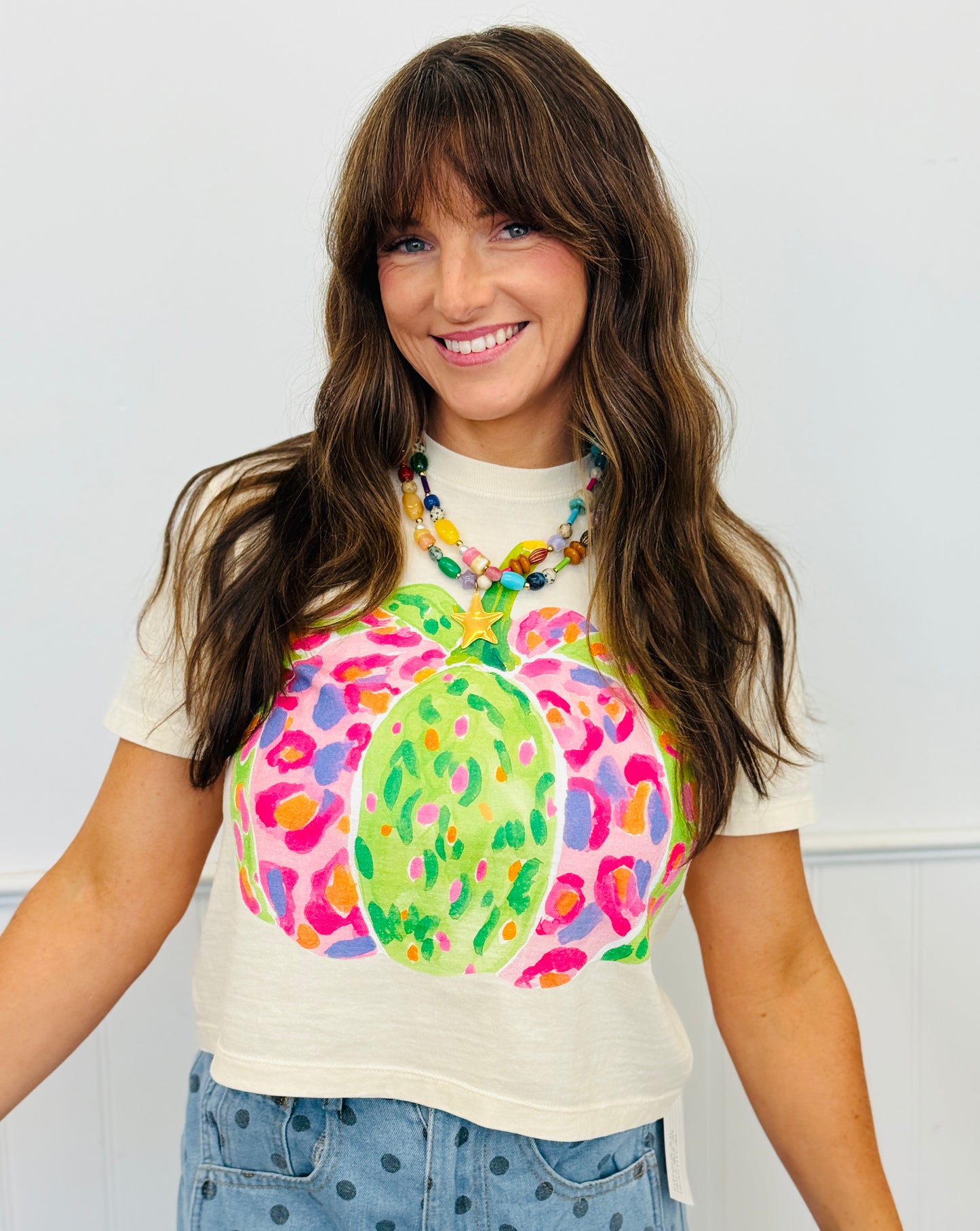 Leopard Pumpkin Boxy Tee (Reg. and Plus)