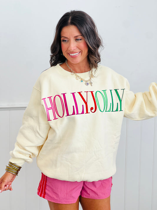 Holly Jolly Fleece Sweatshirt (Reg. and Plus)