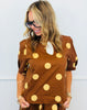 Brown Polka Dot Top & Midi Skirt Set (Reg.)
