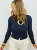 Navy/White Polka Dot Cardigan (Reg.)