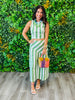 Green Multi Striped Open Back Top (Reg & Plus)