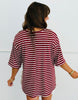 Striped Lace Side Slit Top (Reg. and Plus) - 6 Colors