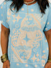 Queen Of Sparkles Light Blue & Ivory Polka Dot Card Logo Tee (Reg. & Plus)