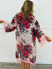 Floral Embellished Fringe Hem Open Cardigan (One Size)