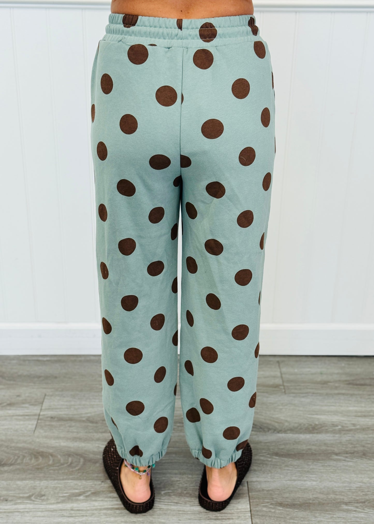 Sage/Brown Polka Dot Jogger Sweatpants (Reg.)