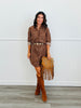Leopard Button Down Mini Dress (Reg. and Plus)