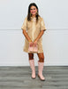 Camel Denim Deer Print Mini Dress (Reg.)