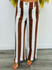 Mocha/Ivory Stripe Wide Leg Pants (Reg & Plus)