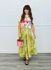 Green Deer Print Front Slit Midi Skirt (Reg.)