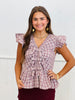 Ruffles & Bows Plaid Peplum Top (Reg & Plus)-2 Colors