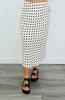 Cream Polka Dot Midi Skirt (Reg.)