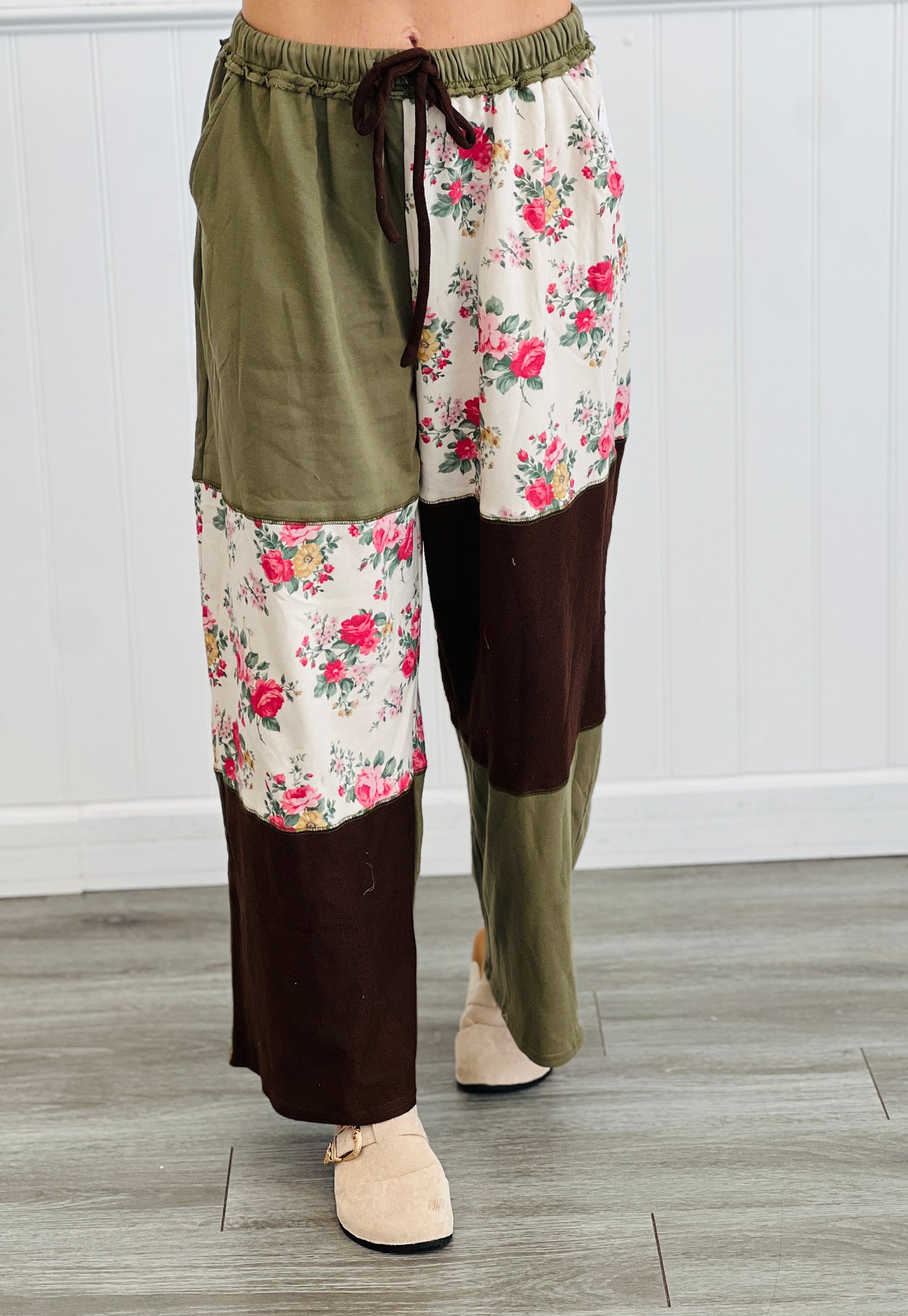 Olive/Brown Color Block Pants (Reg.)