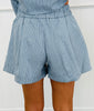 Slate Pleated Stripe Shorts (Reg.)