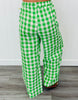 Green Gingham Print Pants (Reg.)