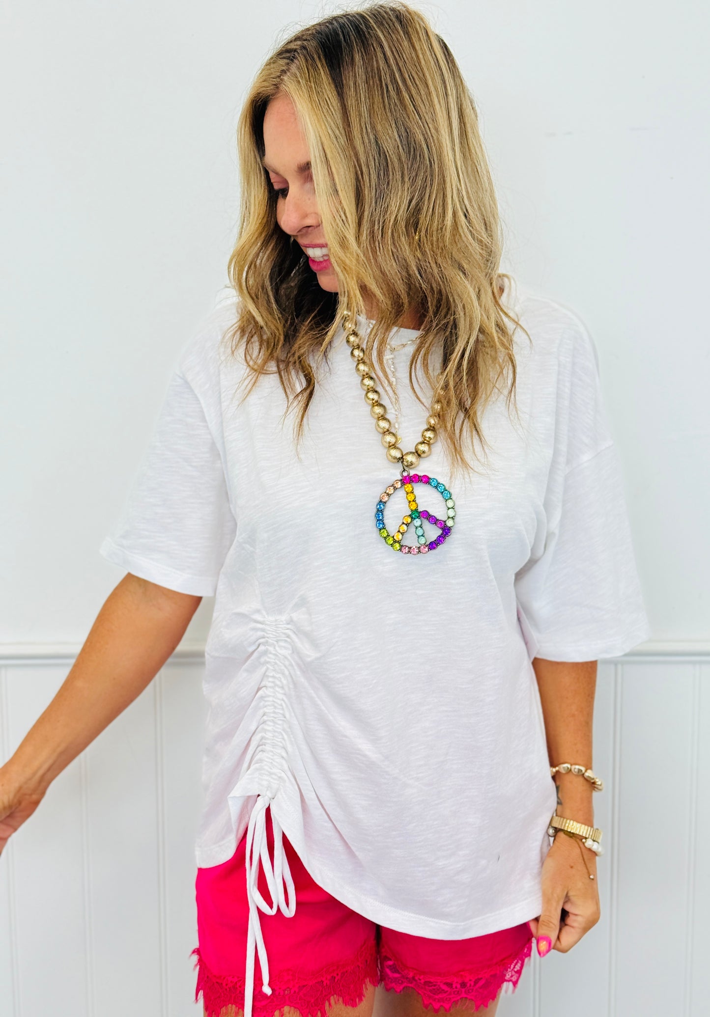 Oversized Side Ruched Tee (Reg.) - 3 Colors