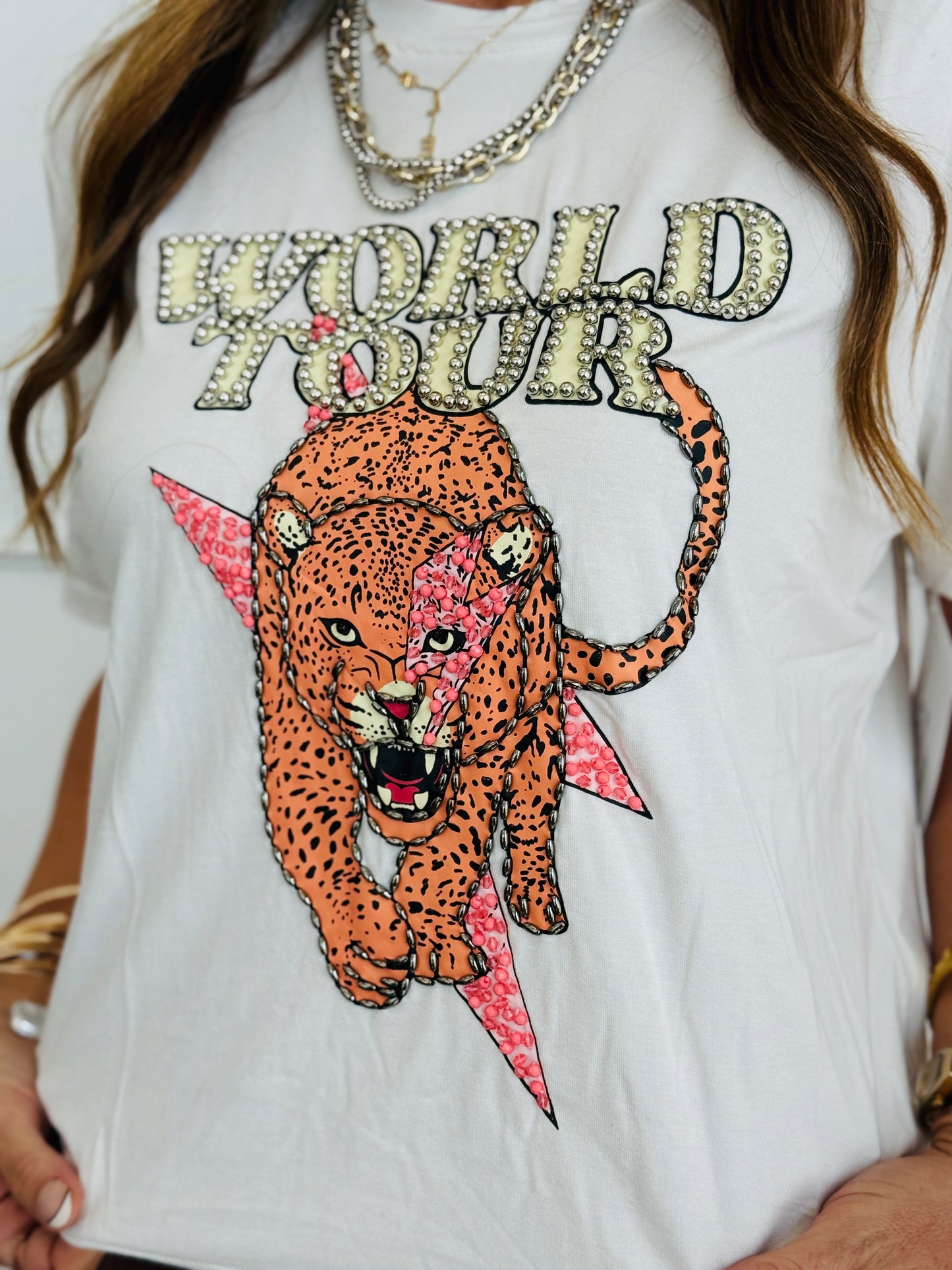 Embellished Print Tiger World Tour Graphic Tee (Reg.) - 2 Colors
