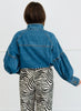 Medium Denim High Neck Jacket (Reg. and Plus)