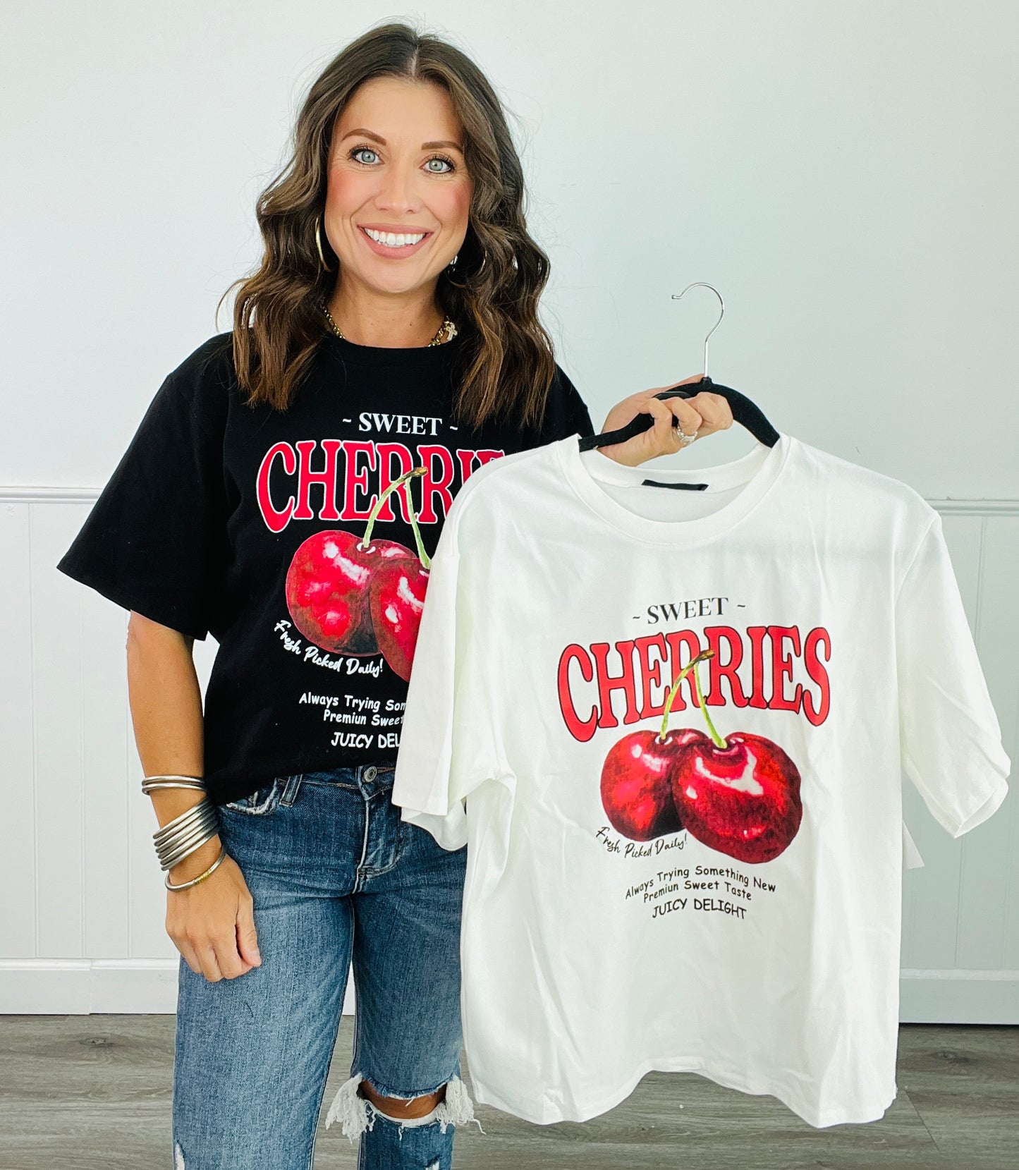 Cherry Juicy Delight Graphic Tee (Reg.)- 2 Colors