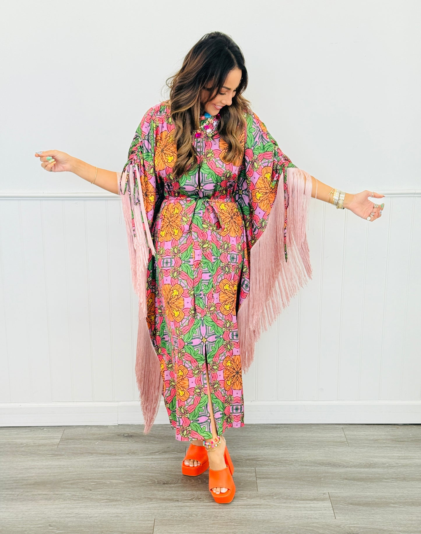 Blossom Fringe Kaftan Dress (Reg.)